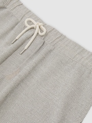 Reiss White/Black Lowden Striped Drawstring Knitted Shorts - Image 6 of 6