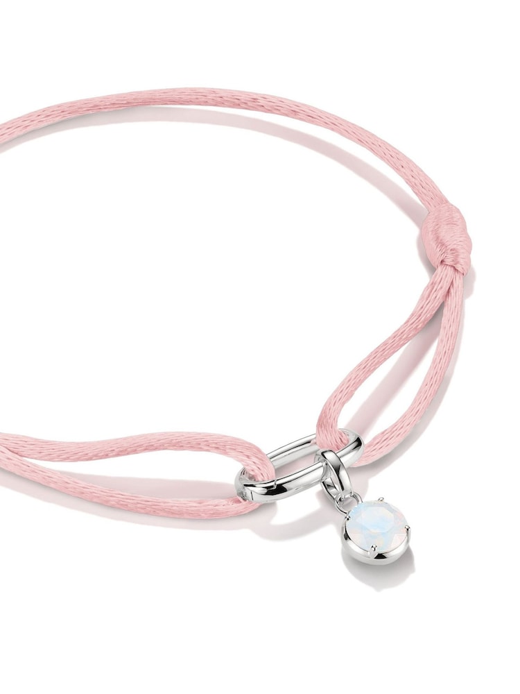 Thomas Sabo Pink Charm Connect Textile Bracelet - Image 2 of 3