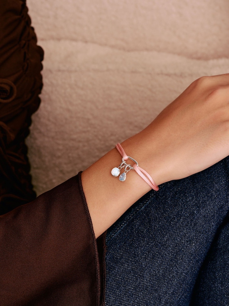 Thomas Sabo Pink Charm Connect Textile Bracelet - Image 3 of 3