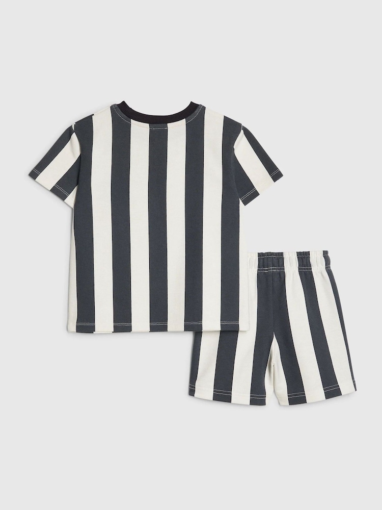 River Island Blue Abbie Rosie Oversized Striped T-Shirt & Shorts Set - Image 2 of 5