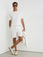 Reiss White Cole Textured Modern-Fit Crew-Neck T-Shirt - Image 4 of 6
