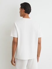 Reiss White Cole Textured Modern-Fit Crew-Neck T-Shirt - Image 5 of 6