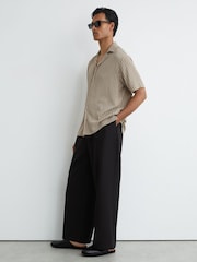 Камень/серый - Фактурная рубашка в полоску с воротником Reiss Griff - Изображение 3 8