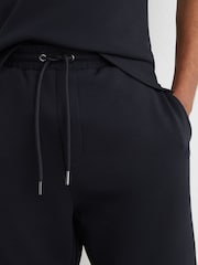 Reiss Navy Renly Textured Drawstring Shorts - Image 3 of 6