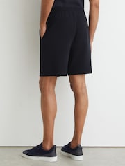 Reiss Navy Renly Textured Drawstring Shorts - Image 5 of 6