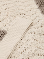 T-shirt rayé en coton crocheté Reiss Shean - Image 6 de 6