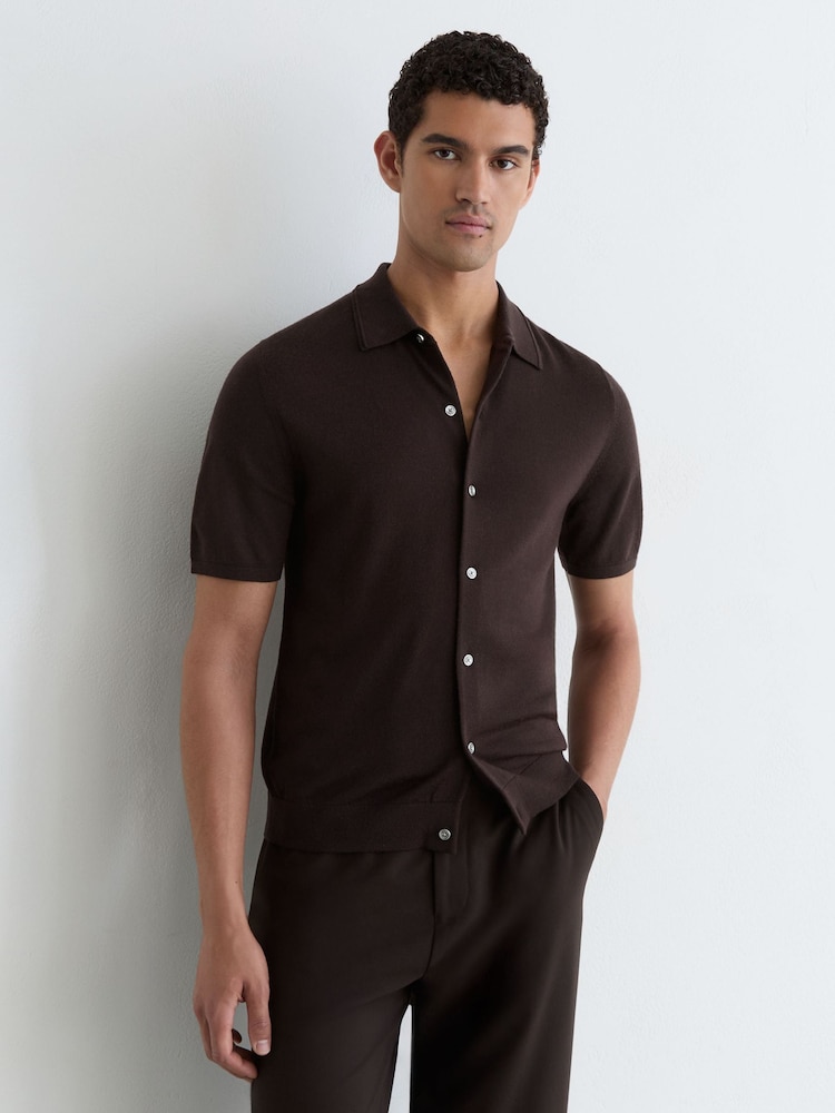 Reiss Bitter Brown Drayton Shirt - Image 1 of 6 Reiss Bitter Brown Drayton Shirt - Image 1 of 6