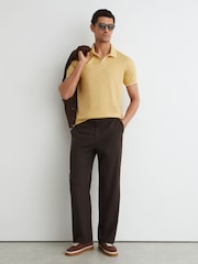 Reiss Yellow Nico Air-Water Cotton Tipped Polo Shirt - Image 1 of 6