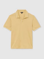 Reiss Yellow Nico Air-Water Cotton Tipped Polo Shirt - Image 2 of 6