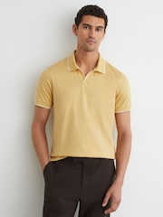 Reiss Yellow Nico Air-Water Cotton Tipped Polo Shirt - Image 4 of 6