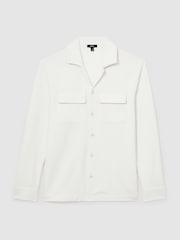 Reiss White Vento Textured Twin-Pocket Regular-Fit Shirt - Image 2 of 7