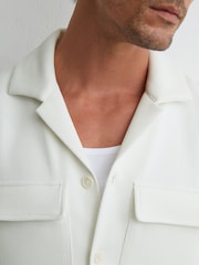 Reiss White Vento Textured Twin-Pocket Regular-Fit Shirt - Image 3 of 7