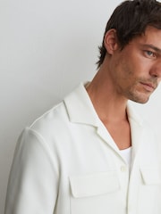 Reiss White Vento Textured Twin-Pocket Regular-Fit Shirt - Image 5 of 7