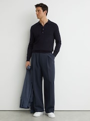 Granatowy - Reiss Greyson Polo Shirt - Obraz 3 z 7