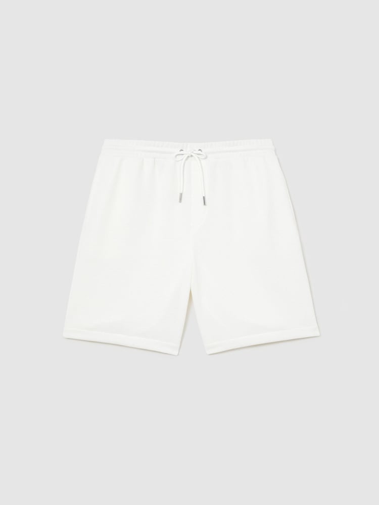 Reiss White Renly Textured Drawstring Shorts - Image 2 of 6 Reiss White Renly Textured Drawstring Shorts - Image 2 of 6