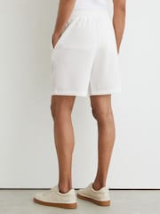 Reiss White Renly Textured Drawstring Shorts - Image 5 of 6
