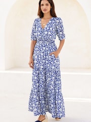 Aspiga Blue Billie Short Sleeve Cotton Dress - Image 1 of 6