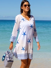 Aspiga Blue Guadalupe Short Cotton Tunic - Image 5 of 5