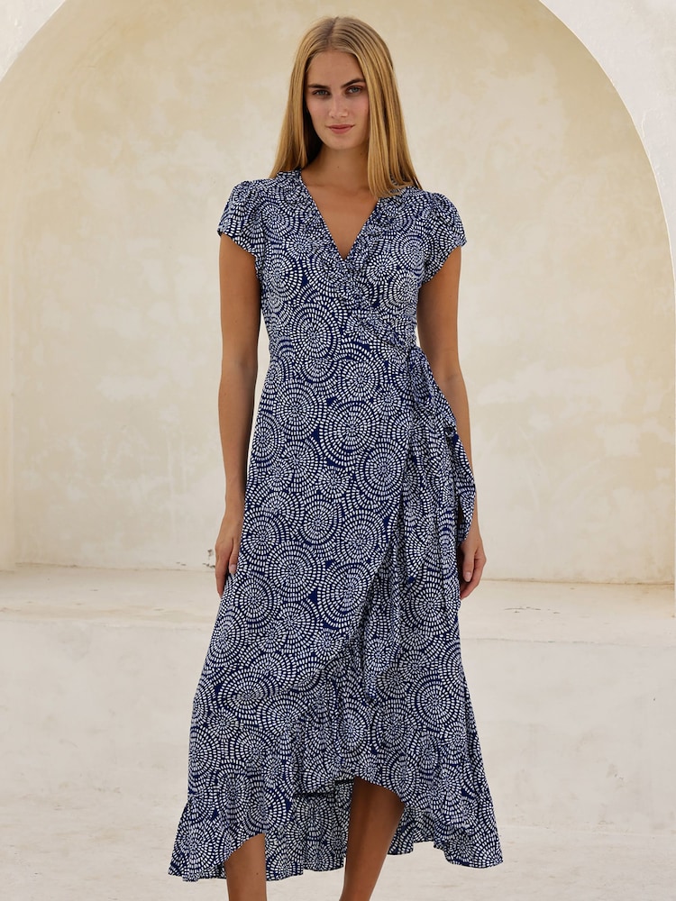 Aspiga Blue Demi EcoVero Wrap Dress - Image 1 of 6