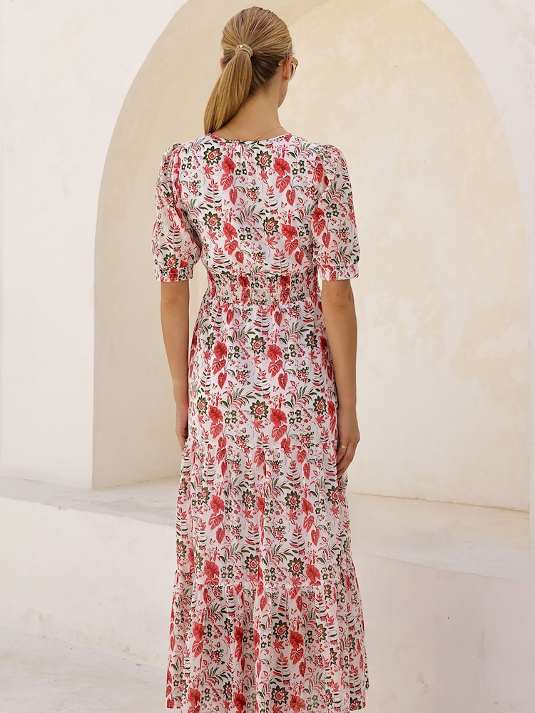 Aspiga Red Billie Short Sleeve Cotton Dress - Image 2 of 4