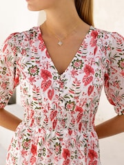 Aspiga Red Billie Short Sleeve Cotton Dress - Image 4 of 4