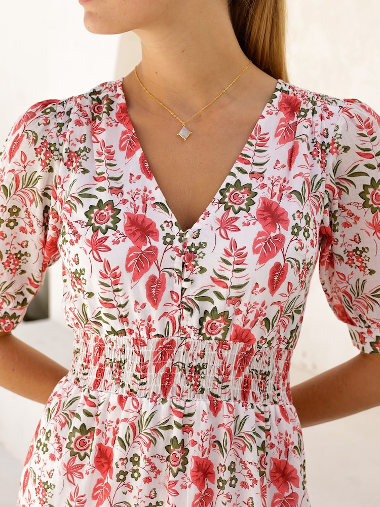 Aspiga Red Billie Short Sleeve Cotton Dress - Image 4 of 4