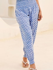Aspiga Blue Harem Cotton Trousers - Image 3 of 5