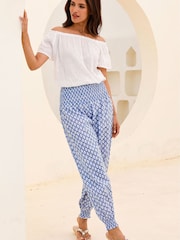 Aspiga Blue Harem Cotton Trousers - Image 4 of 5