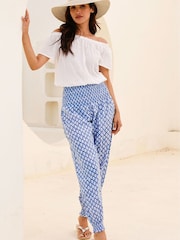 Aspiga Blue Harem Cotton Trousers - Image 5 of 5