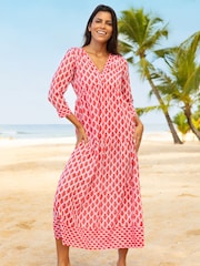 Aspiga Red Mykonos Cotton Maxi Dress - Image 1 of 6