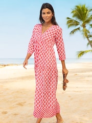 Aspiga Red Mykonos Cotton Maxi Dress - Image 4 of 6