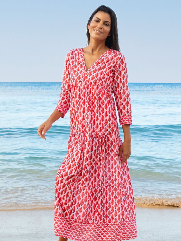 Aspiga Red Mykonos Cotton Maxi Dress - Image 6 of 6