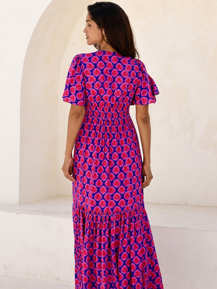 Aspiga Blue/Pink Sylvie EcoVero Dress - Image 2 of 6 Aspiga Blue/Pink Sylvie EcoVero Dress - Image 2 of 6