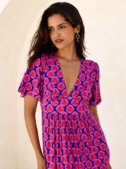 Aspiga Blue/Pink Sylvie EcoVero Dress - Image 4 of 6