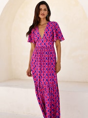 Aspiga Blue/Pink Sylvie EcoVero Dress - Image 5 of 6