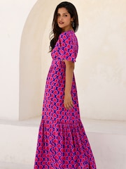 Aspiga Blue/Pink Sylvie EcoVero Dress - Image 6 of 6