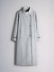 The Set Funnel Neck Coat Grey - Image 1 of 3