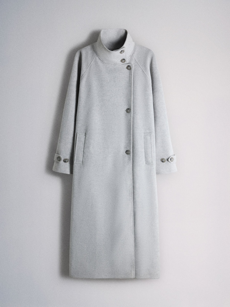 The Set Funnel Neck Coat Grey - Image 1 of 3