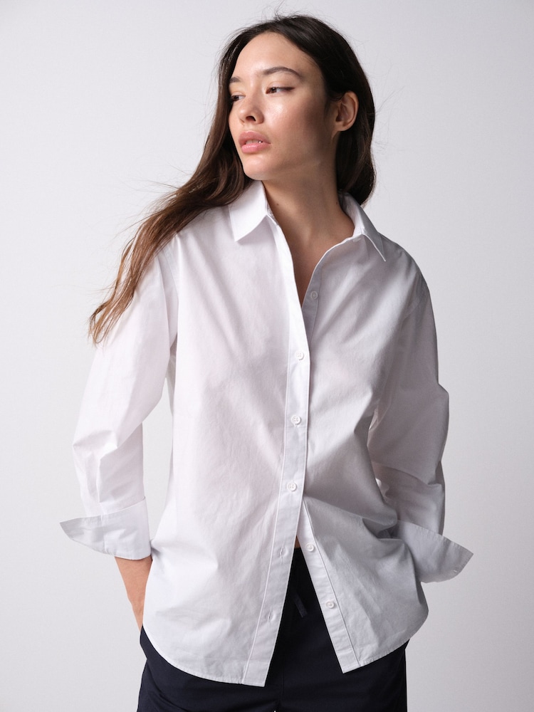 The Set 3 Pack Regular Fit Cotton Oxford Shirts White/Chambray Blue/Blue Stripe - Image 1 of 12