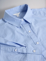 The Set 3 Pack Regular Fit Cotton Oxford Shirts White/Chambray Blue/Blue Stripe - Image 11 of 12