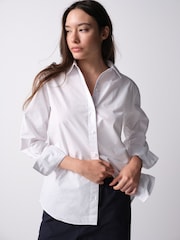 The Set 3 Pack Regular Fit Cotton Oxford Shirts White/Chambray Blue/Blue Stripe - Image 3 of 12