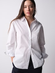 The Set 3 Pack Regular Fit Cotton Oxford Shirts White/Chambray Blue/Blue Stripe - Image 4 of 12