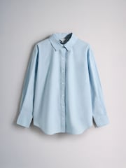 The Set 3 Pack Regular Fit Cotton Oxford Shirts White/Chambray Blue/Blue Stripe - Image 9 of 12