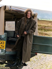 The Set Showerproof Trench Coat Khaki/Green - Image 4 of 12