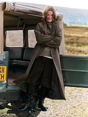 The Set Showerproof Trench Coat Khaki/Green - Image 5 of 12
