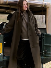 The Set Showerproof Trench Coat Khaki/Green - Image 9 of 12