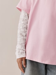 Pink Lace Long Sleeve Top (3-16yrs) - Image 3 of 7