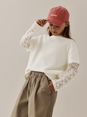 Cream Lace Long Sleeve Top (3-16yrs) - Image 2 of 8