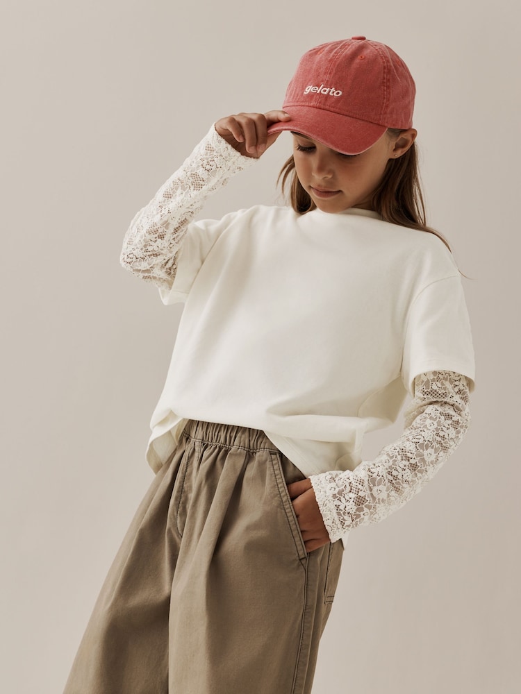 Cream Lace Long Sleeve Top (3-16yrs) - Image 2 of 8 Cream Lace Long Sleeve Top (3-16yrs) - Image 2 of 8