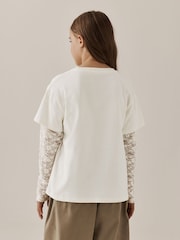 Cream Lace Long Sleeve Top (3-16yrs) - Image 3 of 8